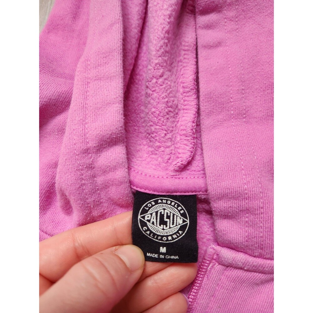 Pacsun Purple Cropped Zip Up Hoodie Drop Shoulder Fleece Sweatshirt Sz M GUC - Picture 3 of 8
